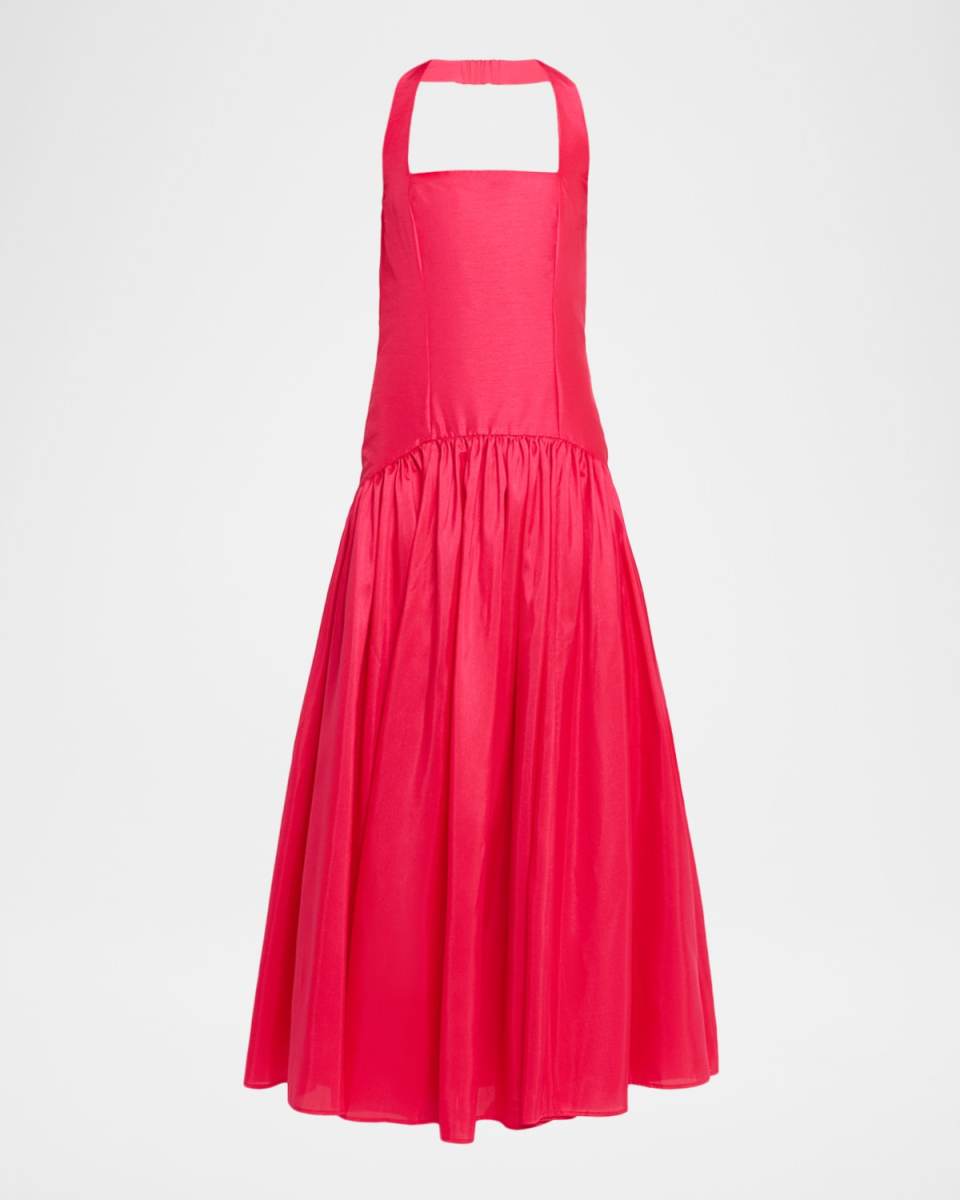 Chandler Drop-Waist Halter Maxi Dress